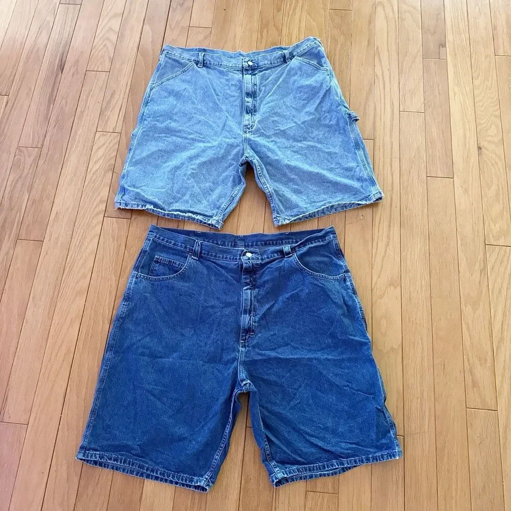 LOT/BUNDLE Vintage Mens Wrangler Jean Carpenter Cargo Shorts Sz 42 Jorts Cotton